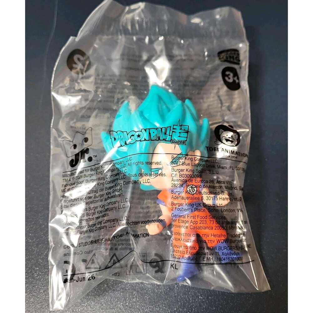 Burger King 2026 Dragon Ball Z Super Saiyan Blue Hair Goku Promo Figure Toy 4"